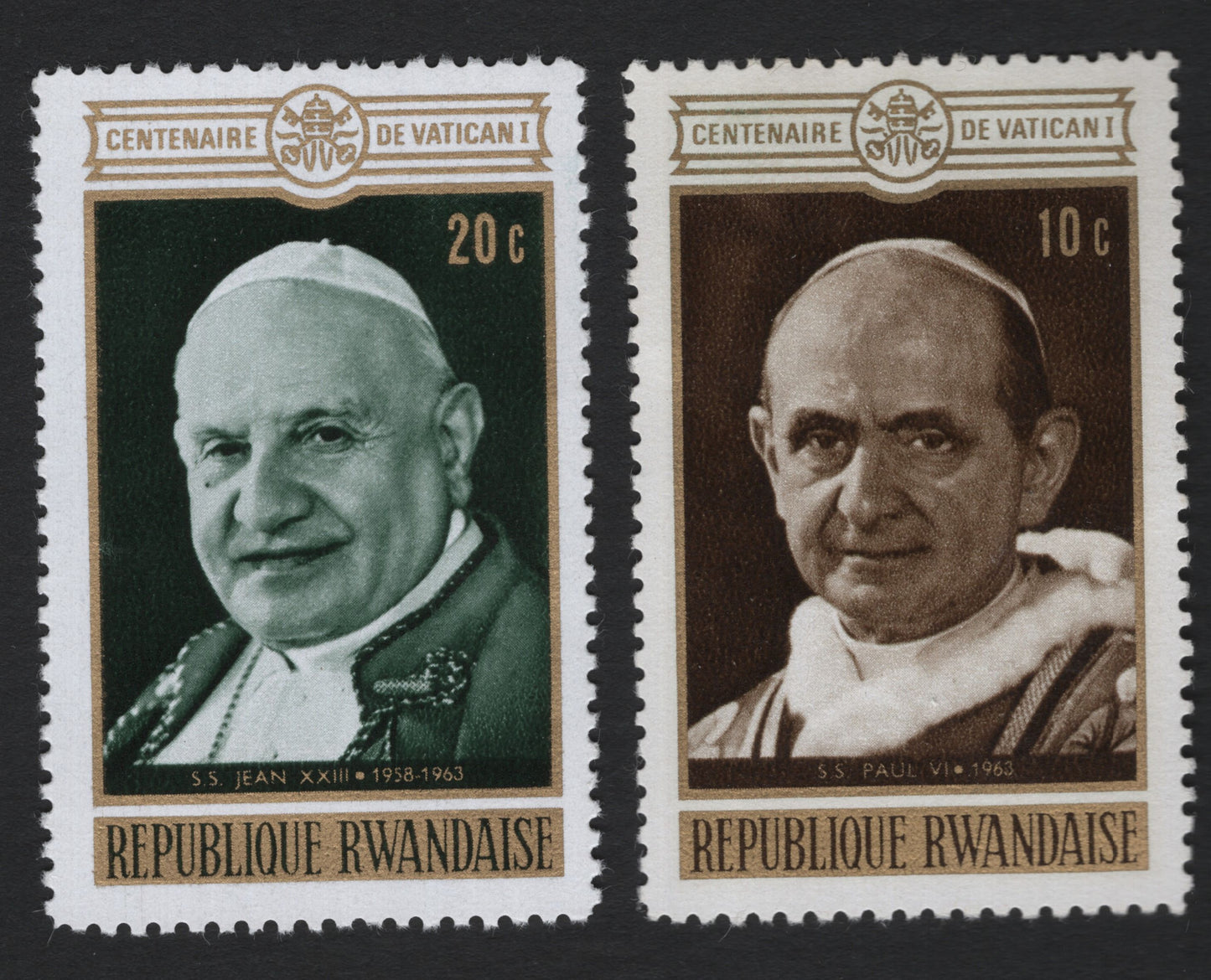 SCG5730 - Rwanda 1969 Centenary of Vatican I Council – Popes John XXIII and Paul VI