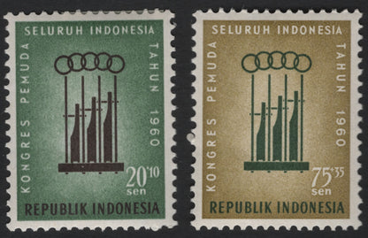 SCG5705 - Indonesia 1960 All-Indonesia Youth Congress Semi-Postal Set
