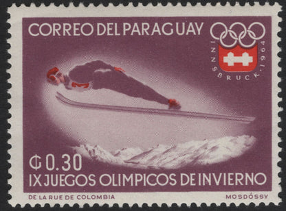 SCG5709 - Paraguay 1964 Innsbruck Winter Olympics Ski Jumping Set