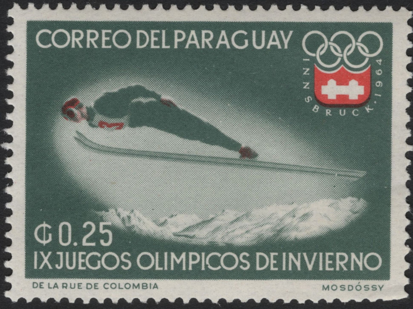 SCG5709 - Paraguay 1964 Innsbruck Winter Olympics Ski Jumping Set