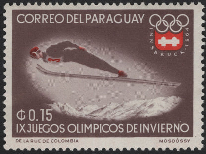 SCG5709 - Paraguay 1964 Innsbruck Winter Olympics Ski Jumping Set