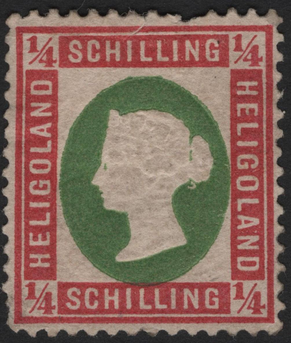 SCG5693 - Heligoland ¼ Schilling Green and Red Queen Victoria Issue