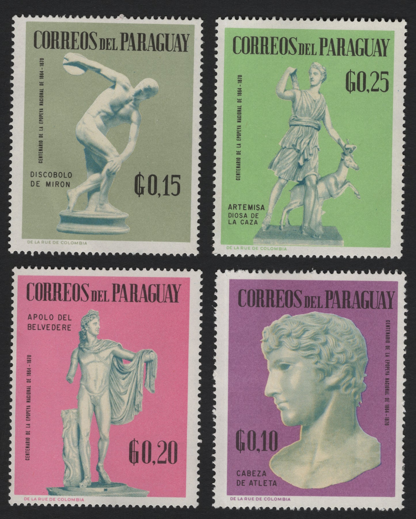 SCG5716 - Paraguay 1970 – Greek Sculpture Centenary Issue