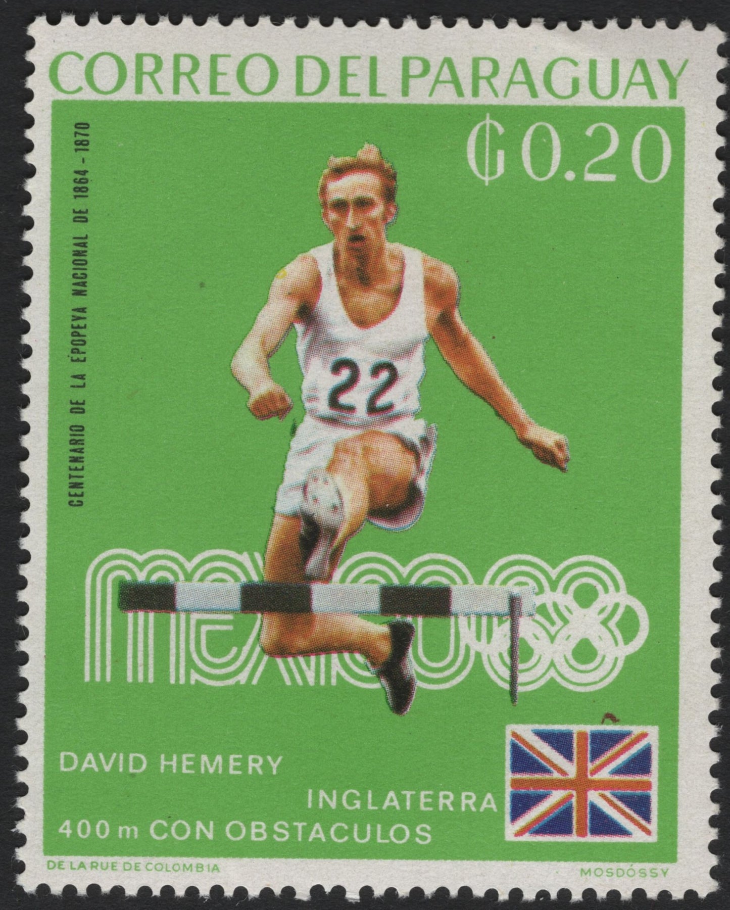 SCG5722 - Philatelic Catalog Entry — Paraguay 1968 Mexico Olympics