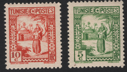 SCG5725 - 🇹🇳 Tunisia – Woman Carrying Water Jar (1930s Issue)