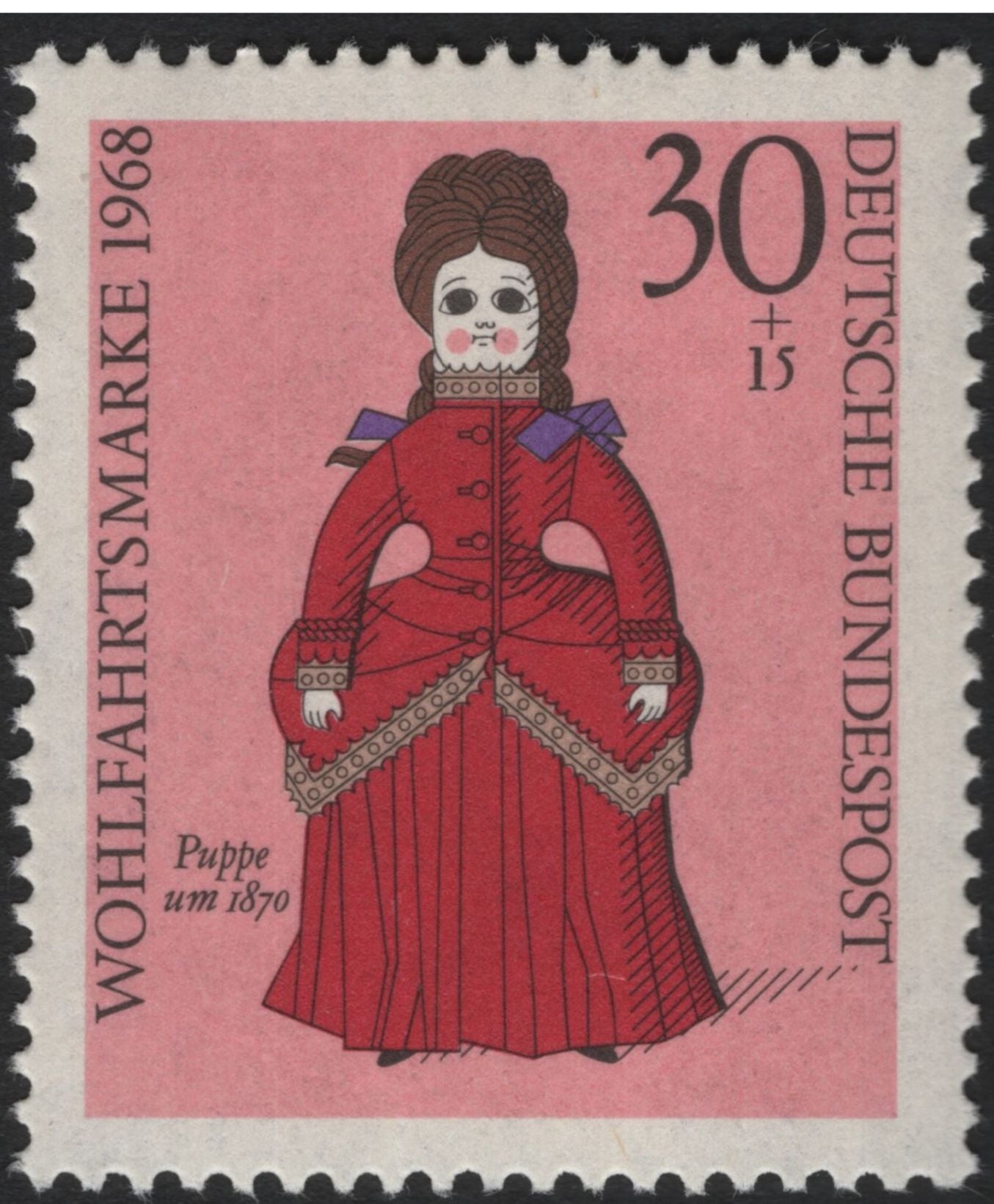 SCG5747 - Germany 1968 Welfare Stamps – Antique Dolls Series