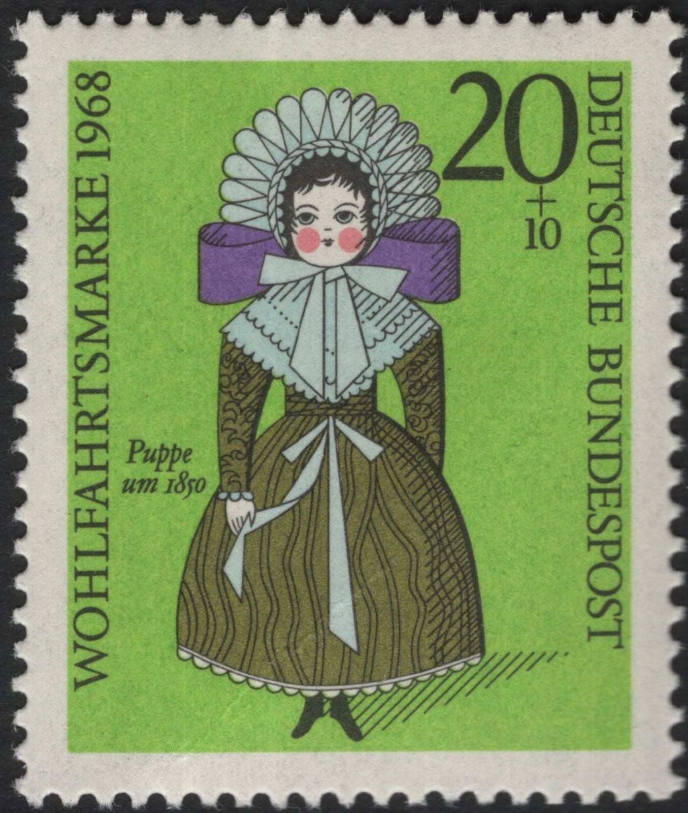 SCG5747 - Germany 1968 Welfare Stamps – Antique Dolls Series