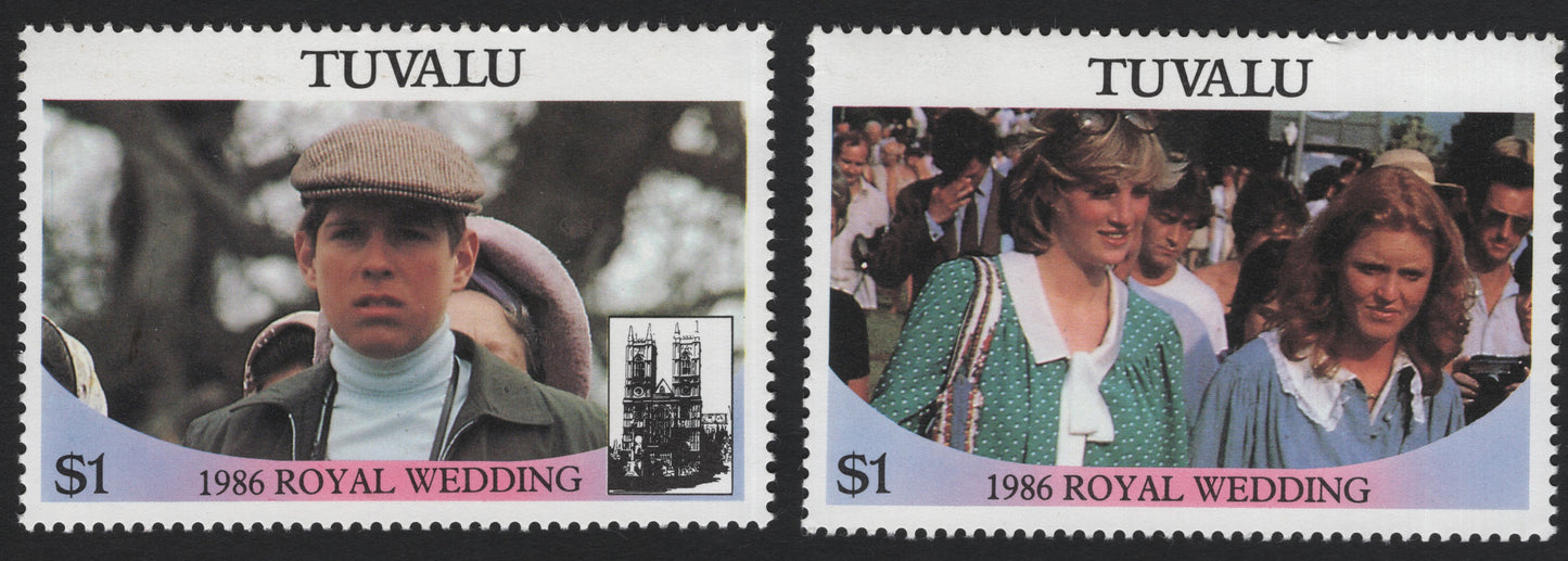 SCG5736 - Tuvalu 1986 Royal Wedding – Prince Andrew & Sarah Ferguson $1 Stamps