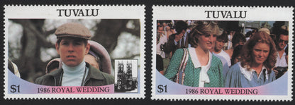 SCG5736 - Tuvalu 1986 Royal Wedding – Prince Andrew & Sarah Ferguson $1 Stamps