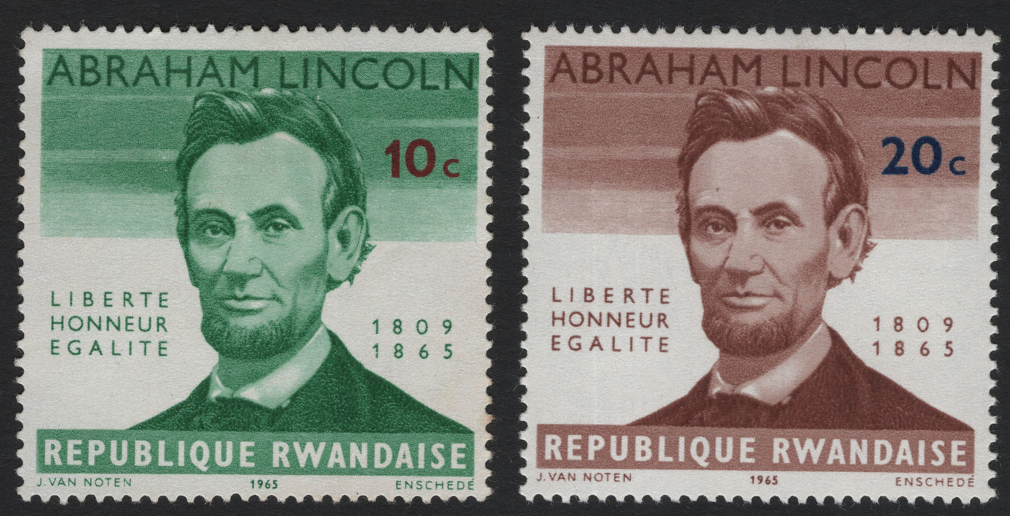 SCG5737 - Abraham Lincoln Commemorative Stamps – Rwanda 1965