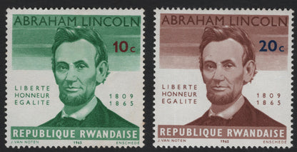 SCG5737 - Abraham Lincoln Commemorative Stamps – Rwanda 1965