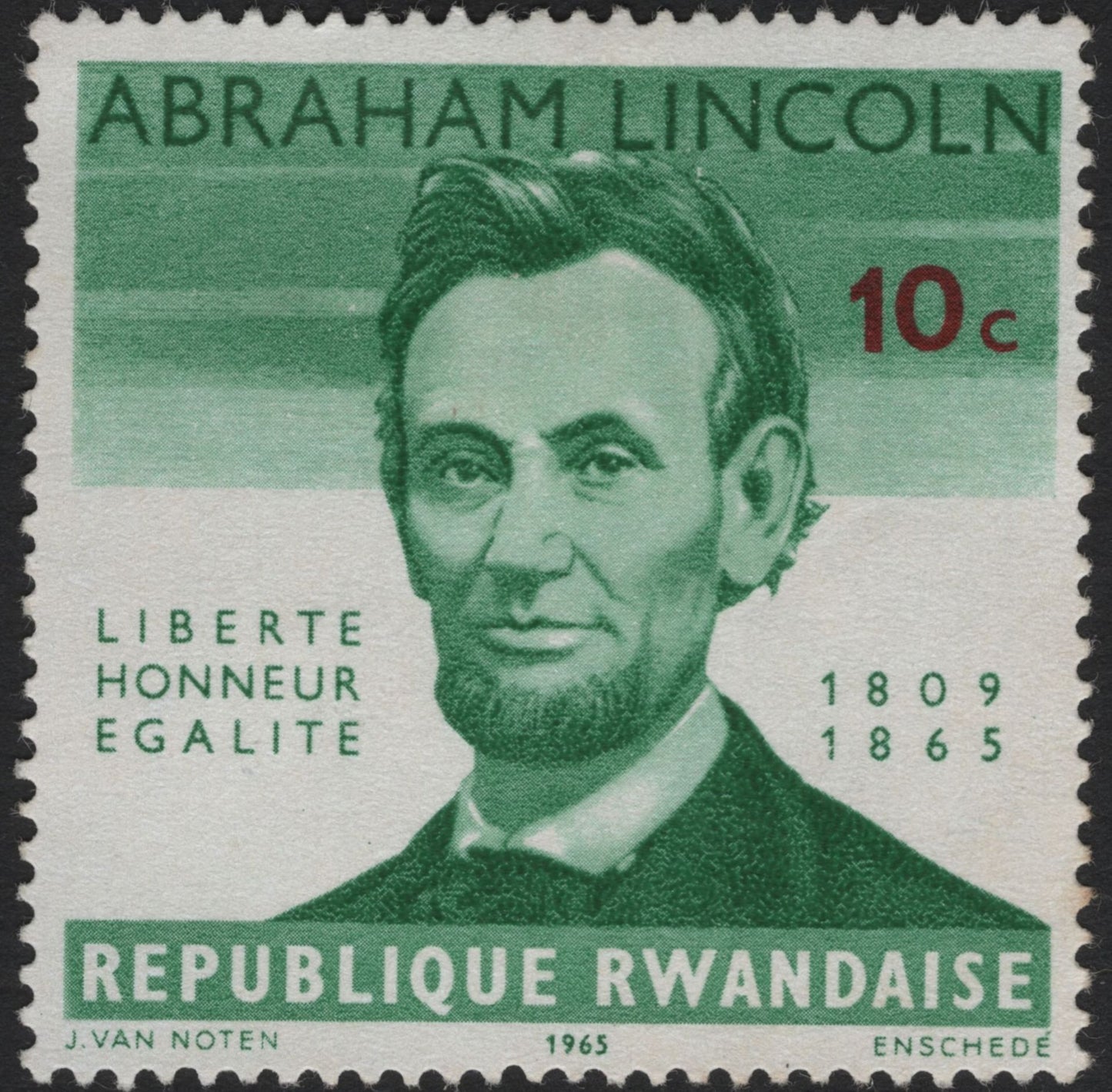 SCG5737 - Abraham Lincoln Commemorative Stamps – Rwanda 1965