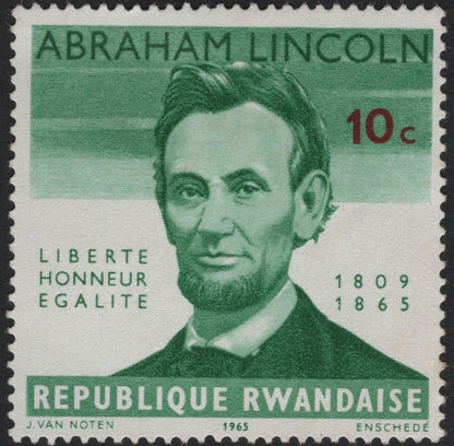 SCG5737 - Abraham Lincoln Commemorative Stamps – Rwanda 1965