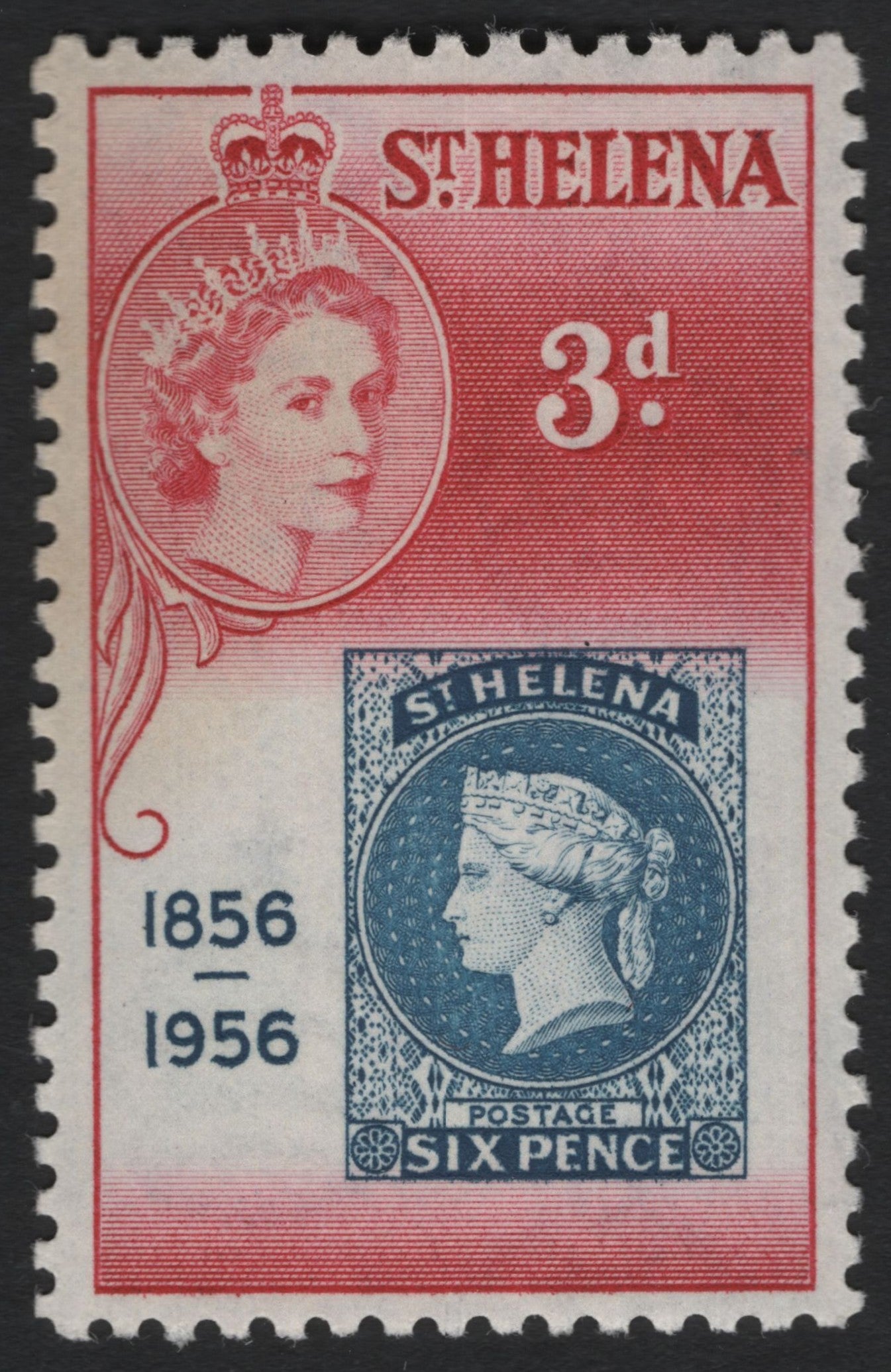 SCG5767 - St. Helena 1856–1956 Centenary of First Postage Stamp – 3 d