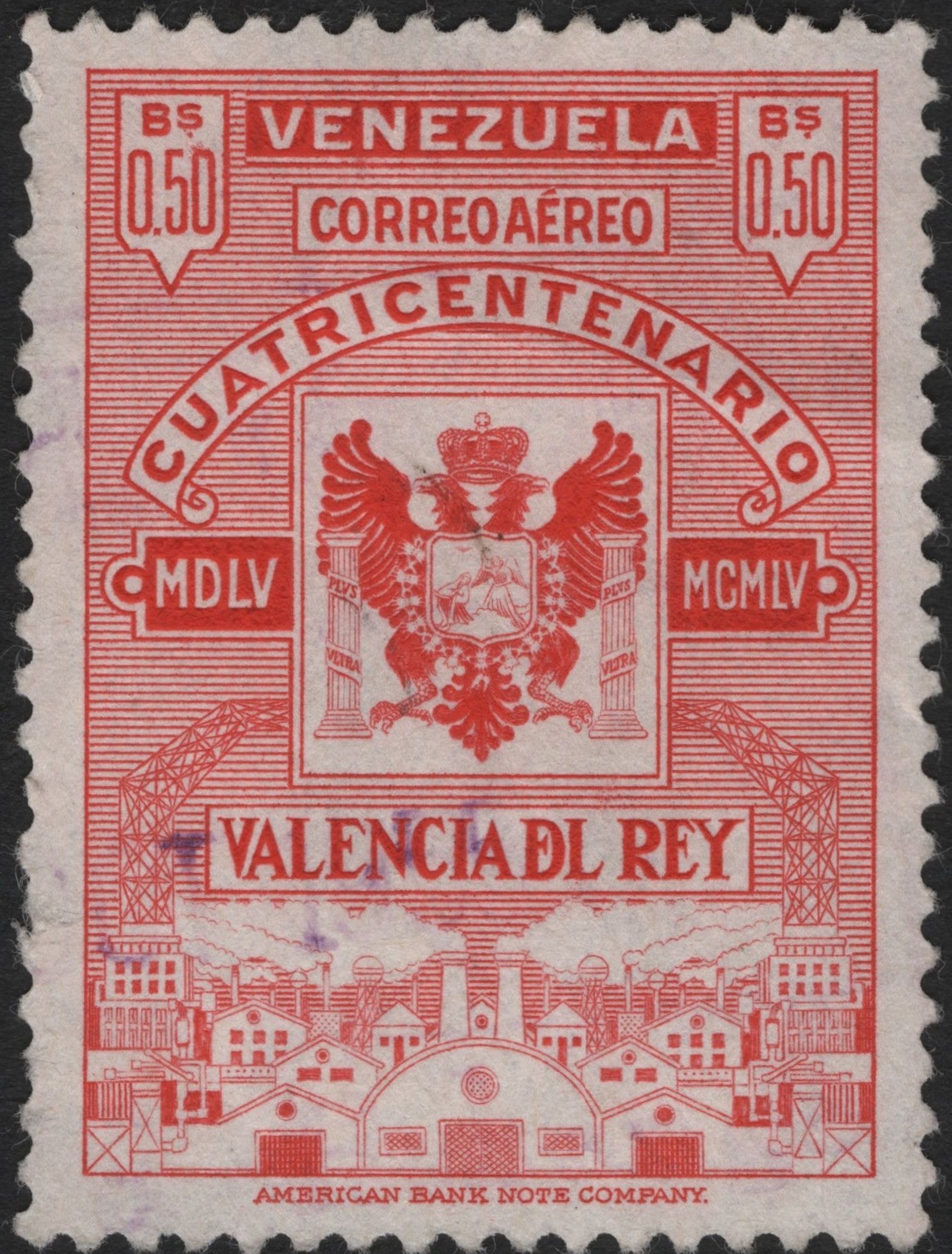 SCG5774 - Venezuela 1955 Airmail – 400th Anniversary of Valencia del Rey