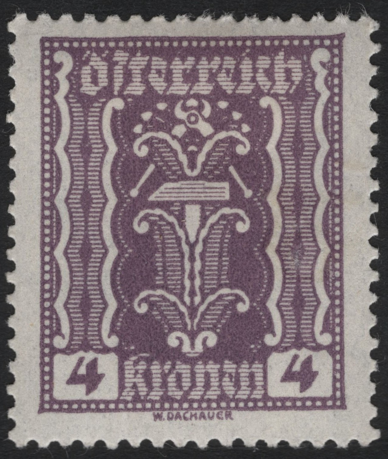 SCG5756 - Austria 1922 – 4 Kronen Art Nouveau Definitive