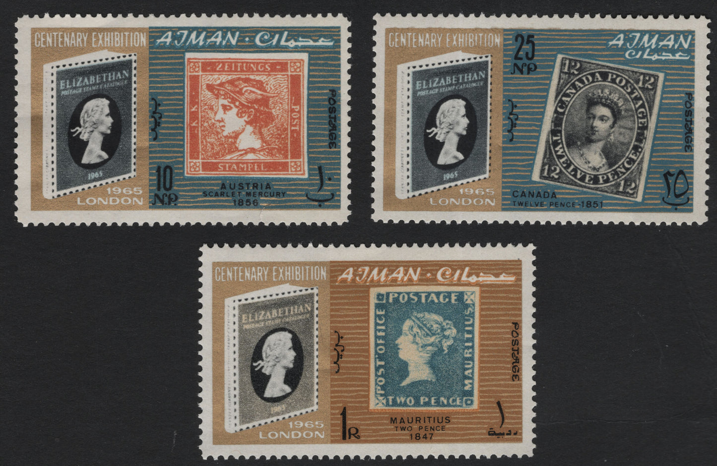 SCG5786 - Ajman 1965 “Centenary Exhibition” Stamp Set – Classic World Issues