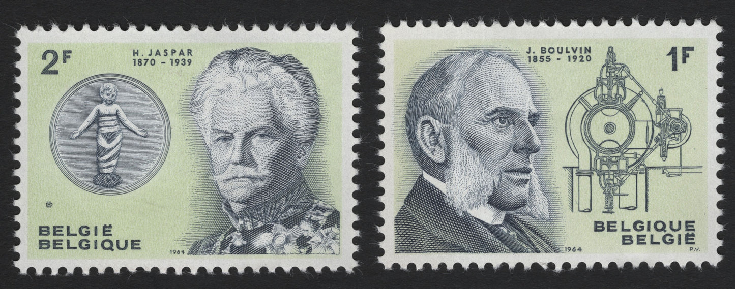 SCG5801 - Belgium 1964 – Henri Jaspar & Jules Boulyin Commemorative Stamps