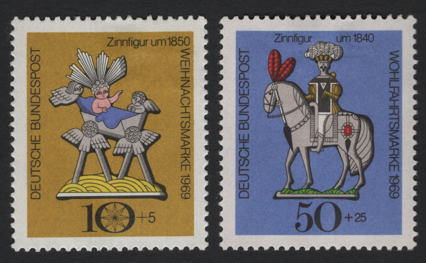 SCG5802 - Germany 1969 Welfare and Christmas Stamps – Tin Figures of the 19th Century