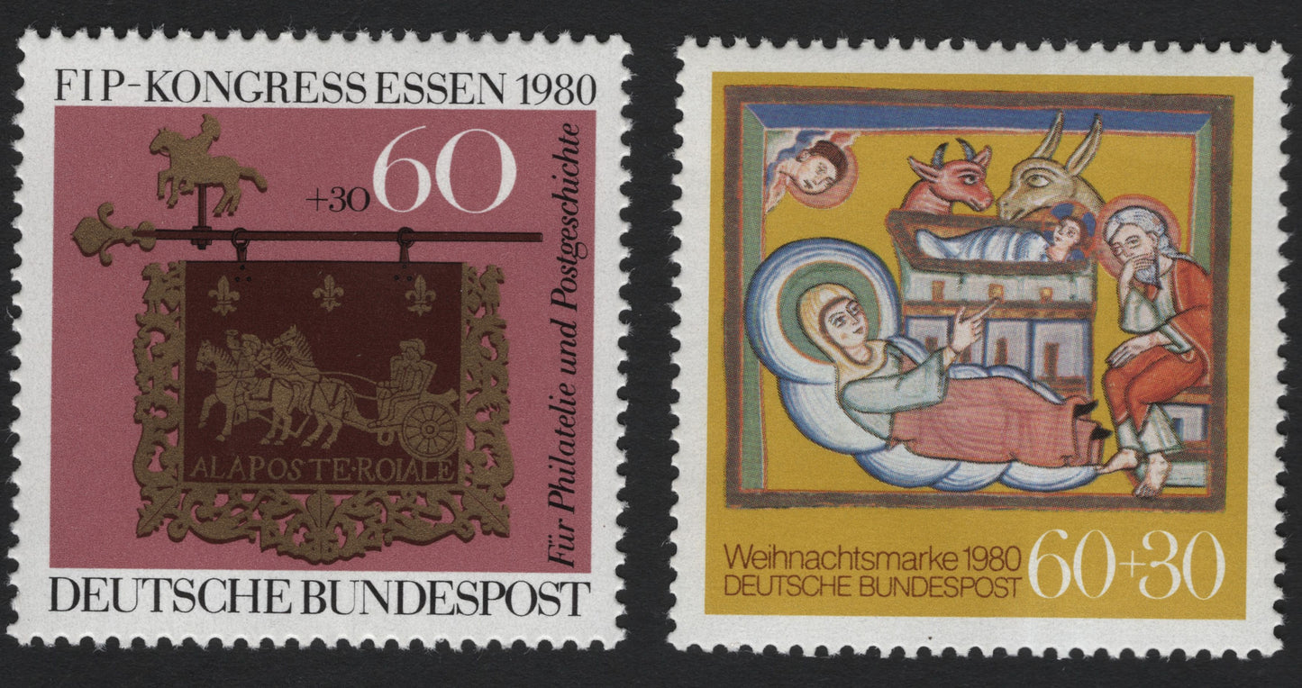 SCG5807 - Germany 1980 – FIP Congress Essen & Christmas Semi-Postal Stamps