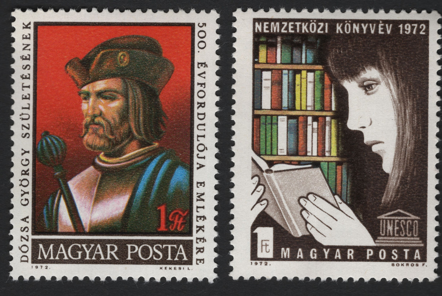 SCG5752 - 🇭🇺 Hungary 1972 – Dózsa György and International Book Year (UNESCO)