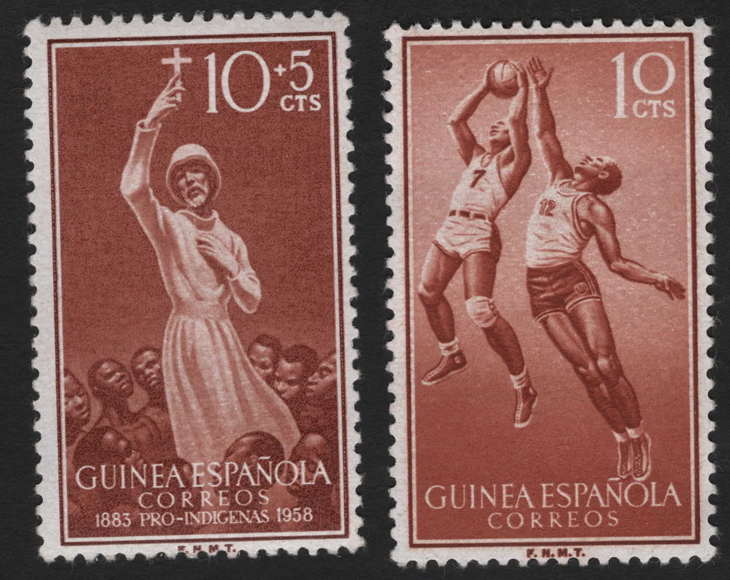 SCG5850 - Spanish Guinea – Missionary and Basketball Stamps (1958)