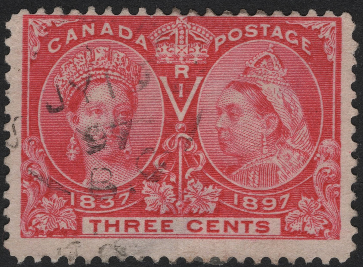 SCG5859 - Canada 1897 – Queen Victoria Diamond Jubilee, 3 Cents Carmine