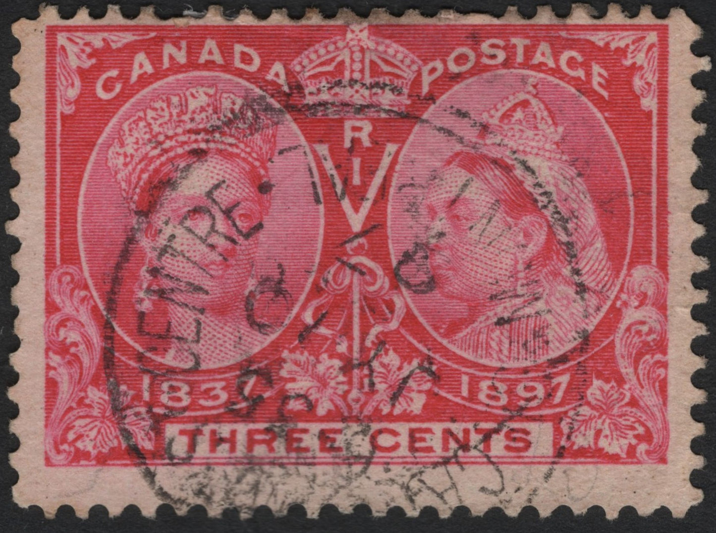 SCG5860 - Canada 1897 – Queen Victoria Diamond Jubilee, 3 Cents Carmine