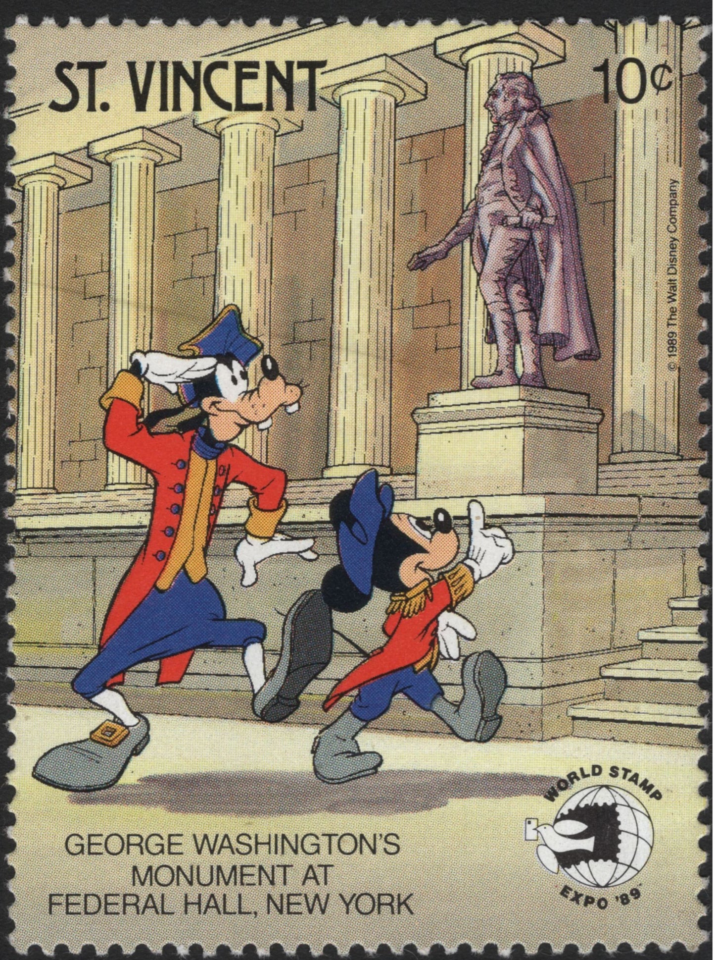 SCG5823 -St. Vincent 1989 World Stamp Expo – Disney at American Monuments