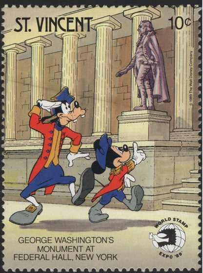 SCG5823 -St. Vincent 1989 World Stamp Expo – Disney at American Monuments