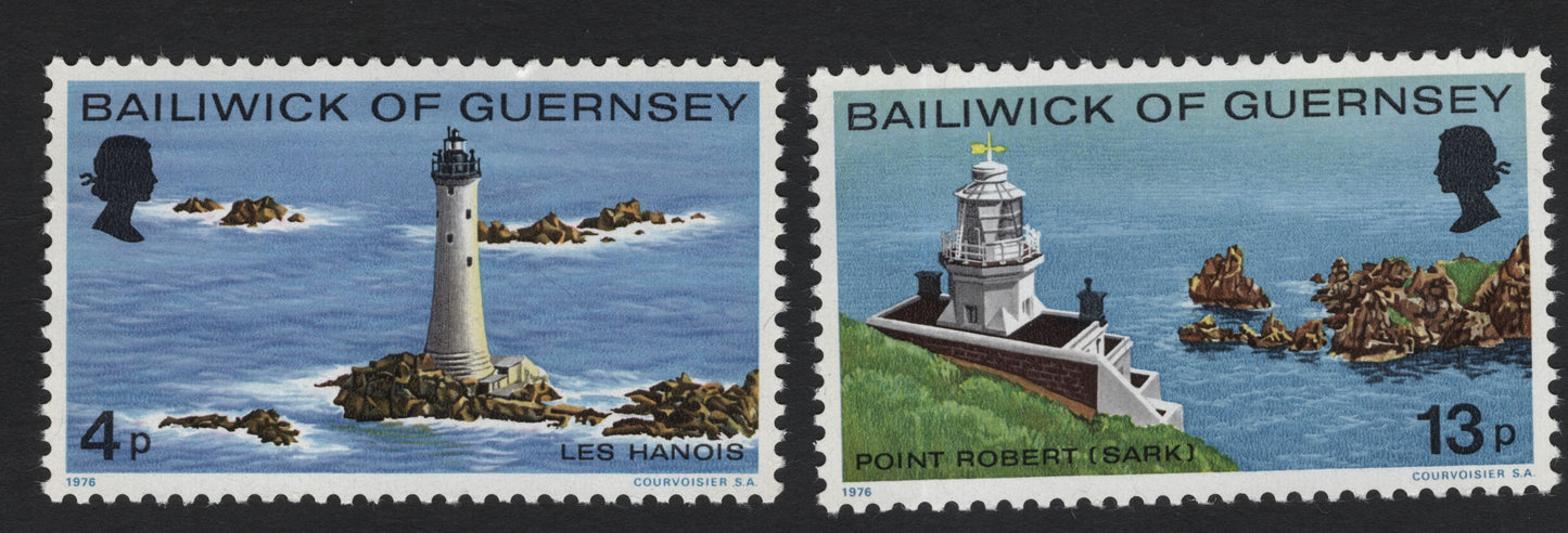 SCG5842 -Guernsey 1976 Lighthouse Issue – Les Hanois & Point Robert (Sark)