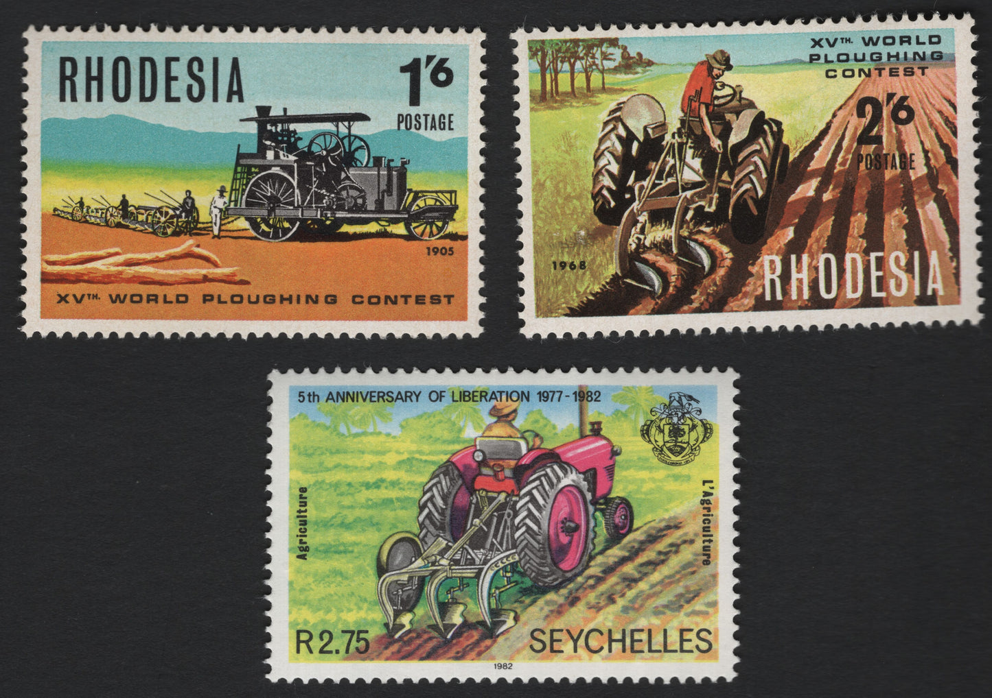 SCG5845 - Agricultural Progress through Ploughing – Rhodesia & Seychelles Commemoratives