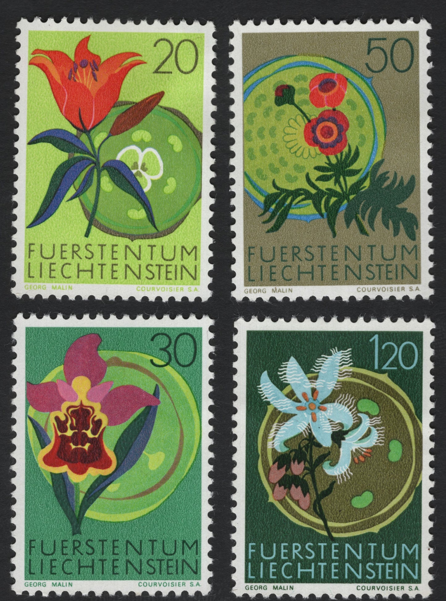SCG5890 - Liechtenstein 1965 – Alpine Flowers Series