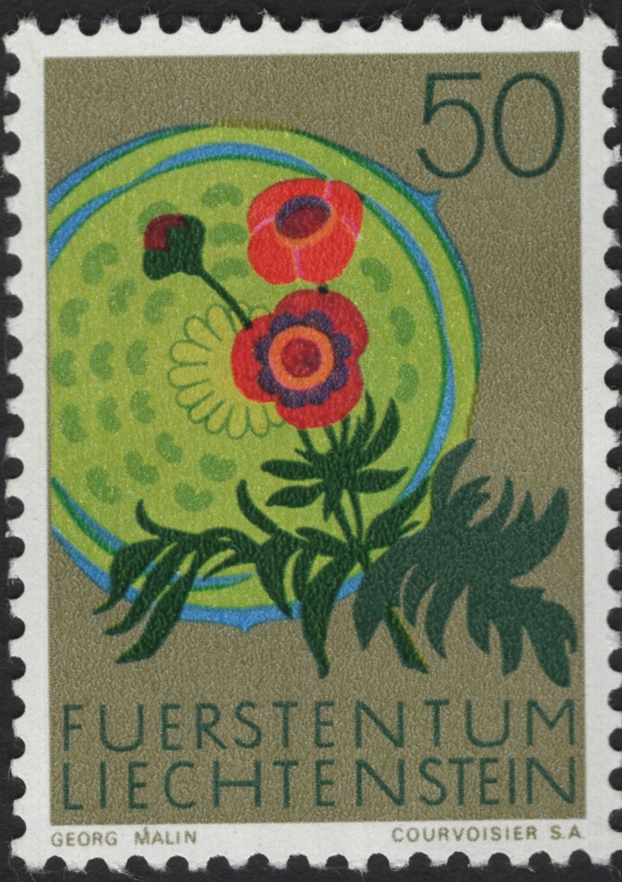SCG5890 - Liechtenstein 1965 – Alpine Flowers Series