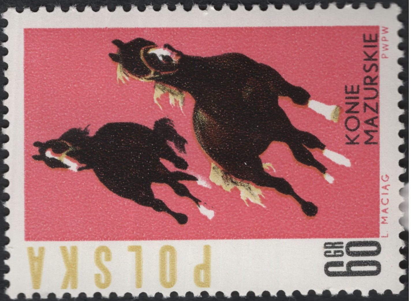 SCG5903 - Poland 1971 – Horse Breeds Series: Arabian and Mazurian Horses