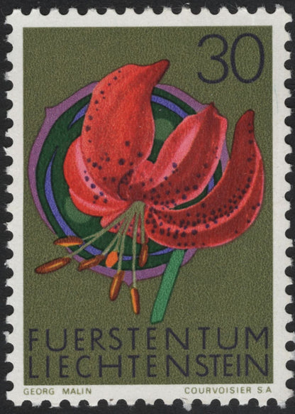 SCG5910 - Philatelic Entry – Liechtenstein 1965 “Wildflowers” Series