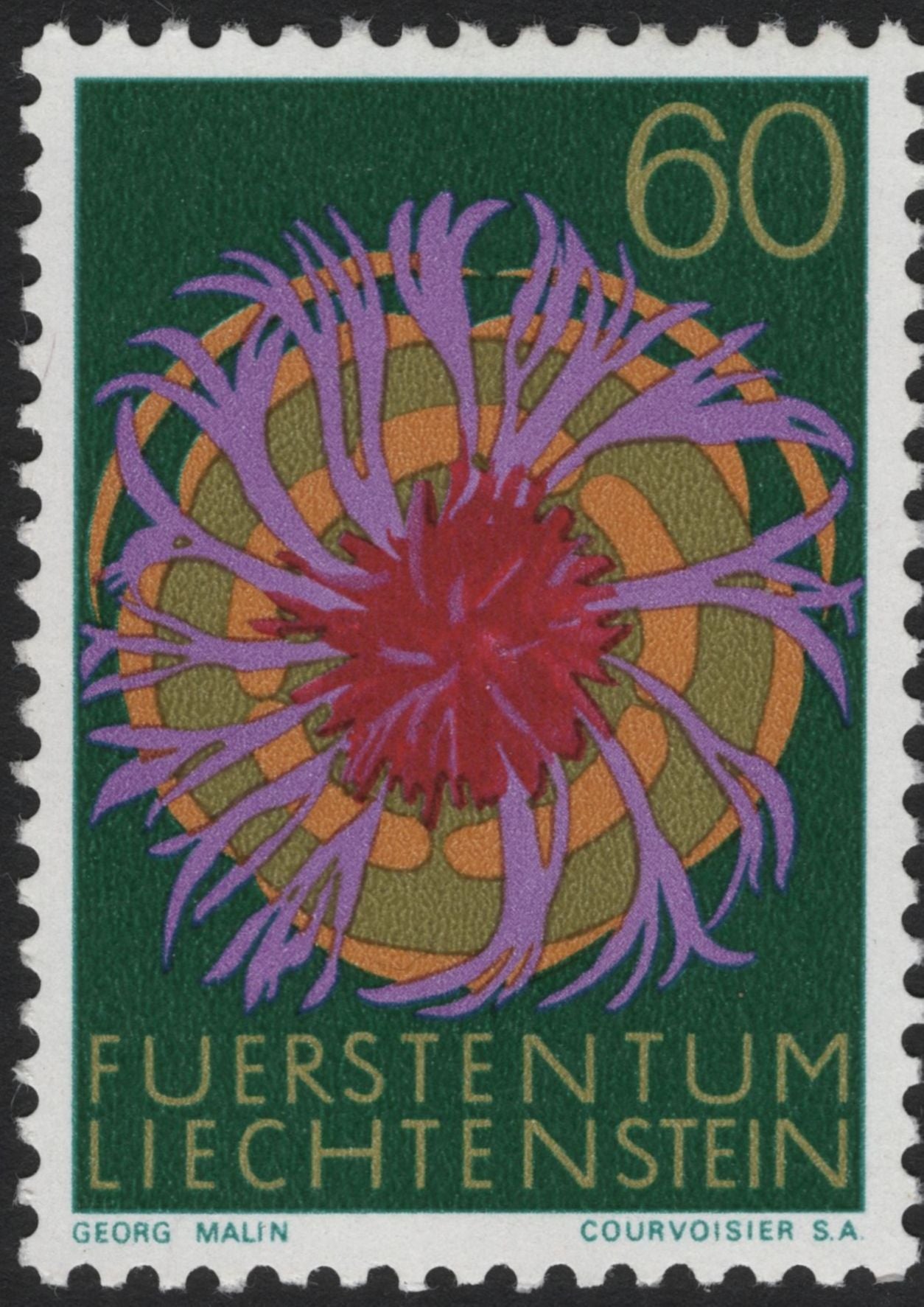 SCG5910 - Philatelic Entry – Liechtenstein 1965 “Wildflowers” Series