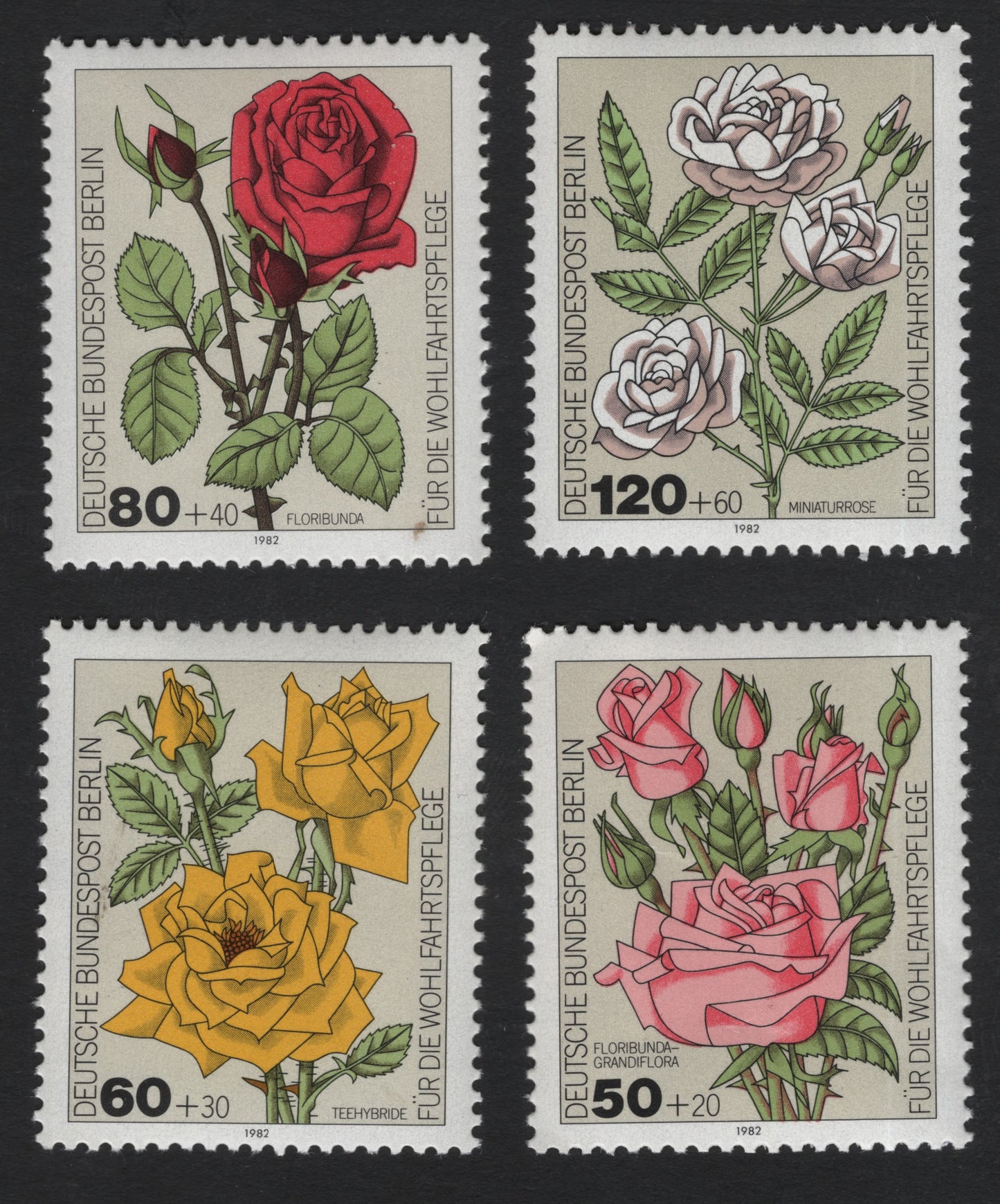 SCG5911 - Philatelic Entry – Germany (Berlin) 1982 “Roses for Welfare” Series