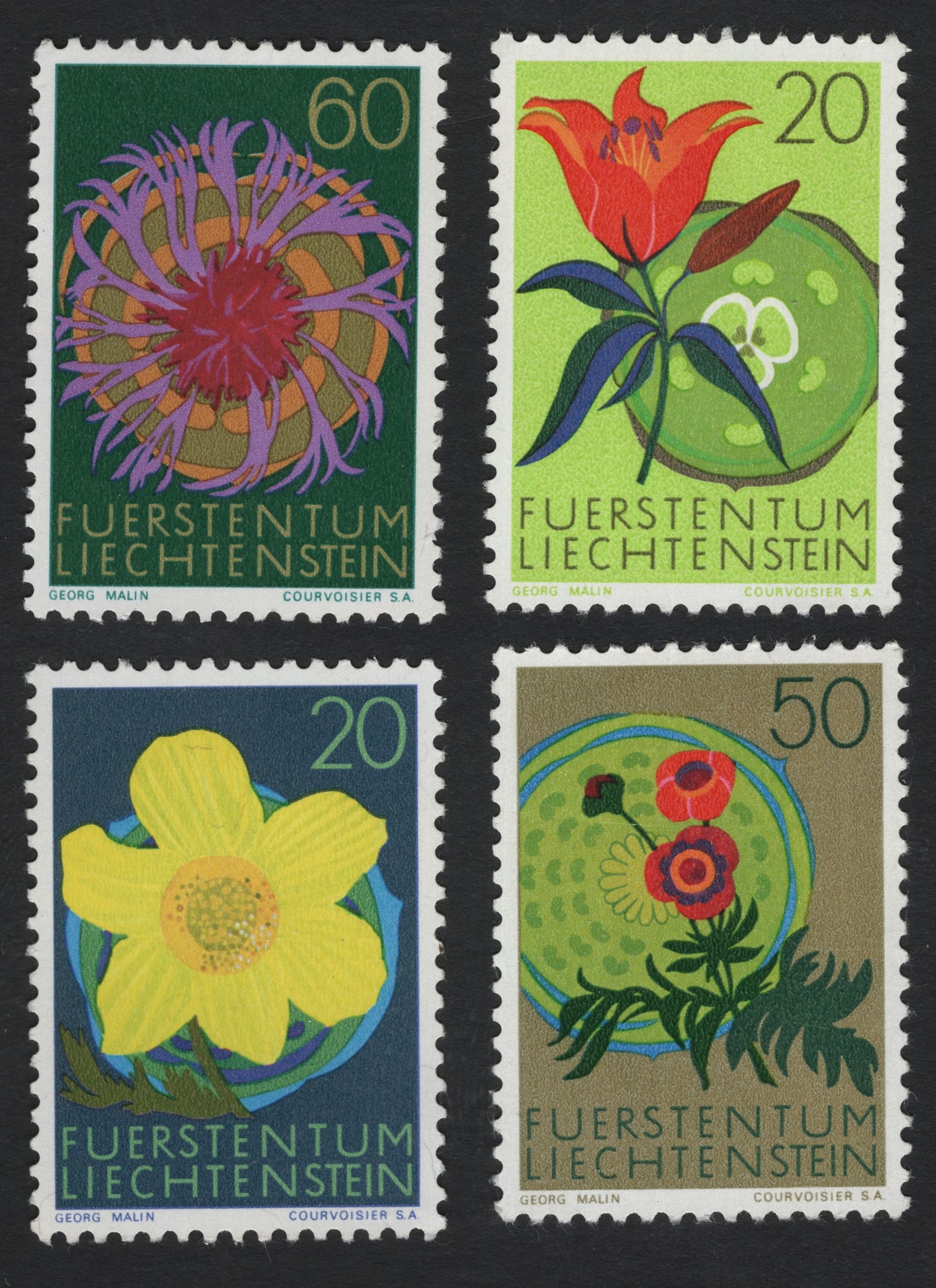 SCG5912 - Liechtenstein 1965 – Alpine Flowers Series