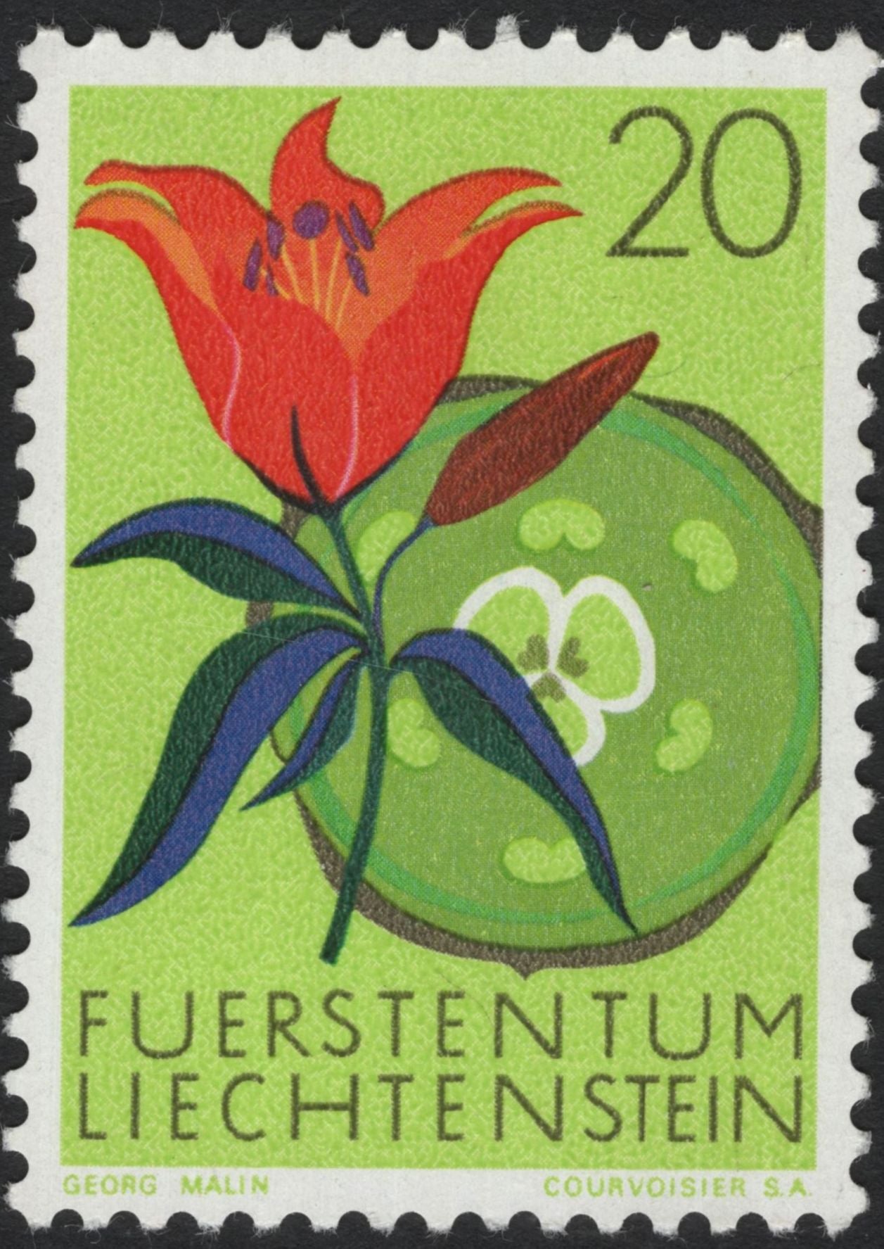 SCG5912 - Liechtenstein 1965 – Alpine Flowers Series