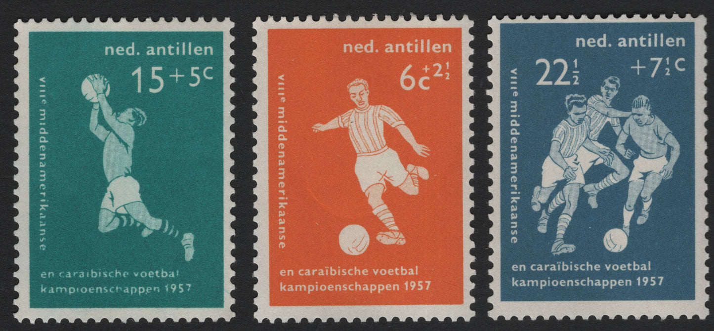 SCG5917 - Netherlands Antilles – 1957 Caribbean Football Championship Semi-Postal Set