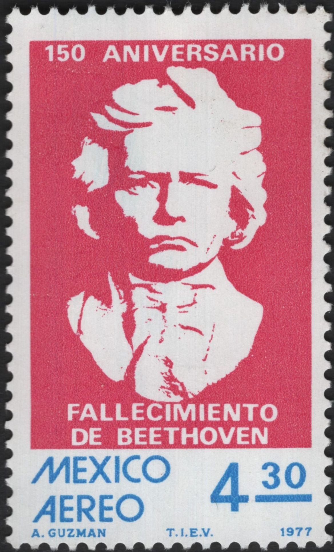 SCG5918 - Mexico 1977 – 150th Anniversary of Beethoven’s Death (Airmail Issue)