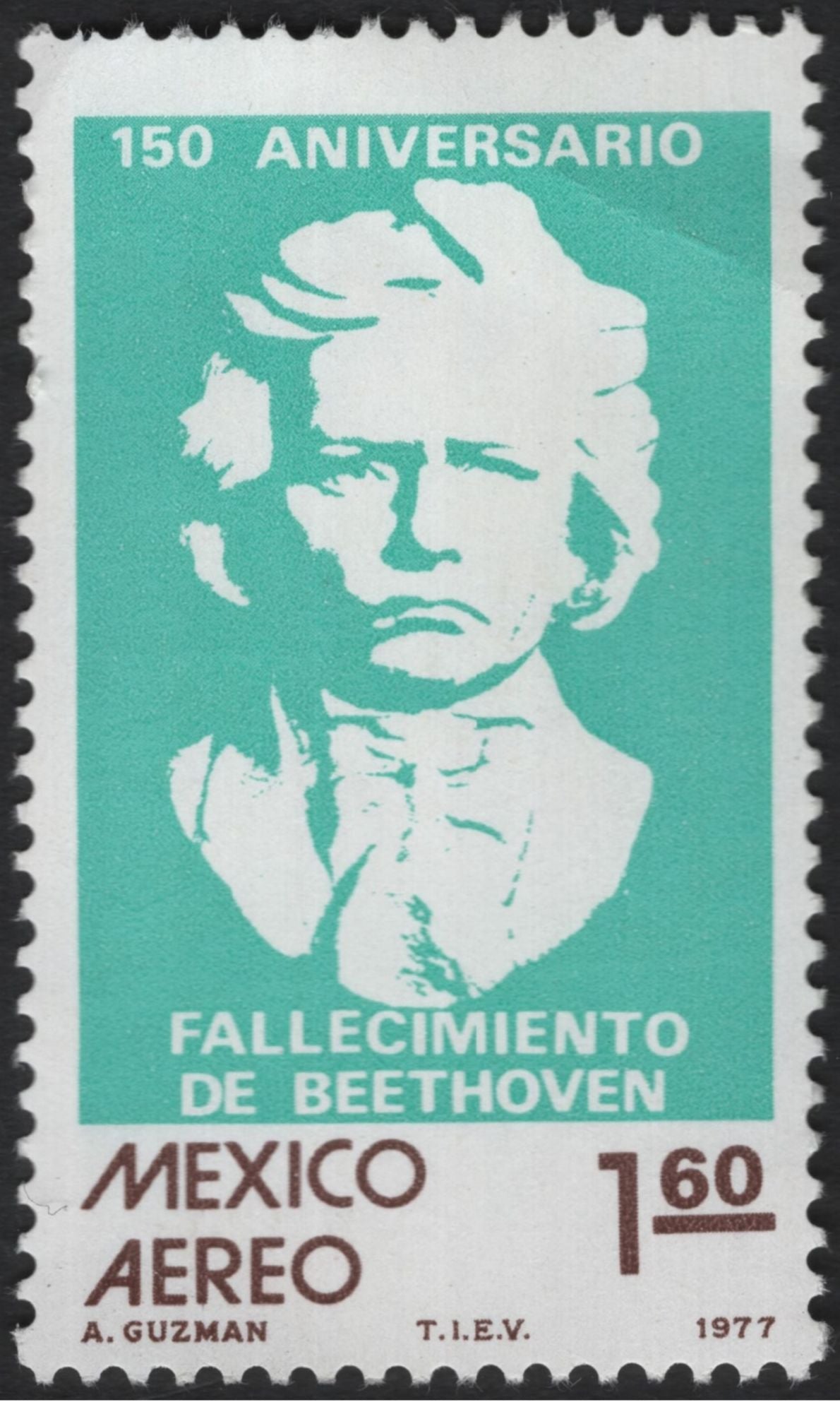 SCG5918 - Mexico 1977 – 150th Anniversary of Beethoven’s Death (Airmail Issue)