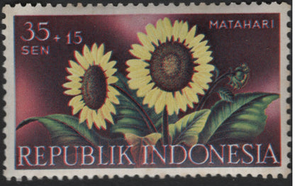 SCG5936 - Indonesia 1966 Semi-Postal Flowers Series