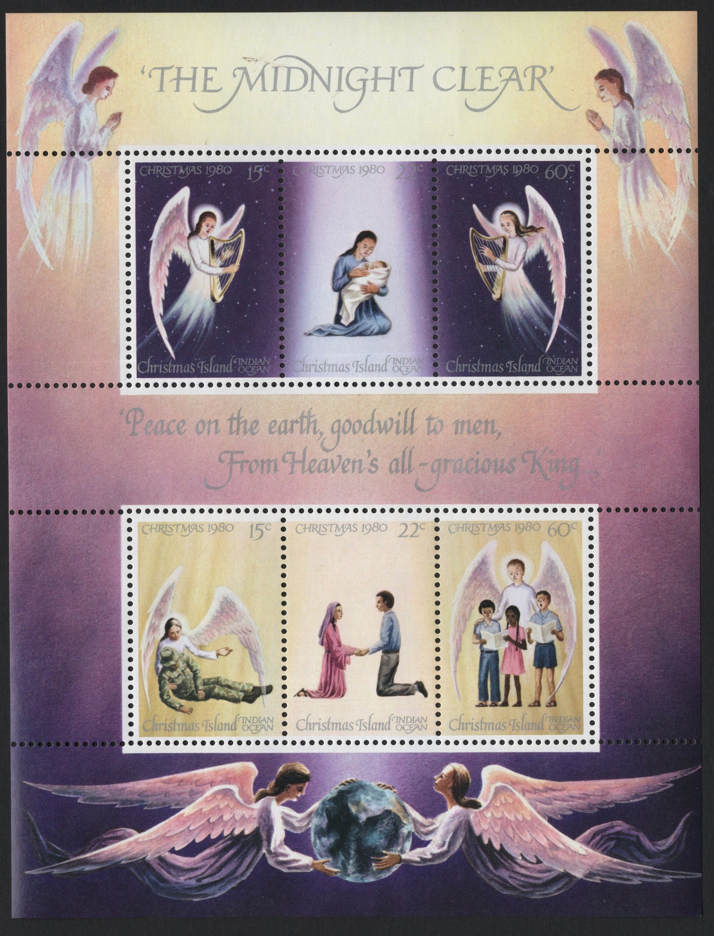 SCG5885 - The Midnight Clear – Christmas Island 1980 Souvenir Sheet