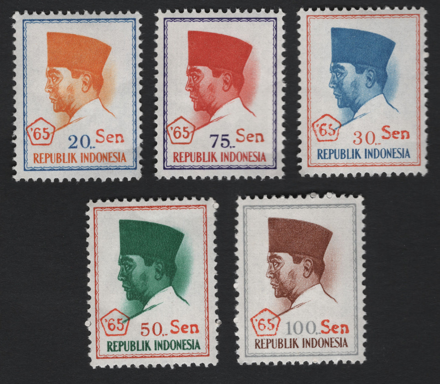 SCG5941 - Indonesia 1965 President Sukarno Definitive Series