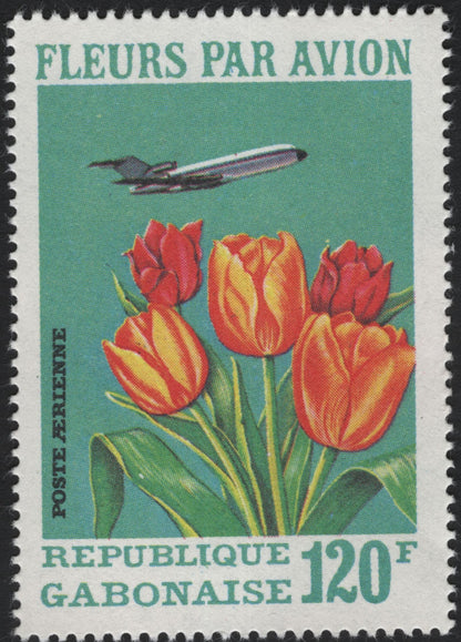 SCG5938 - Gabon 1960s “Fleurs par Avion” Airmail Stamp Set