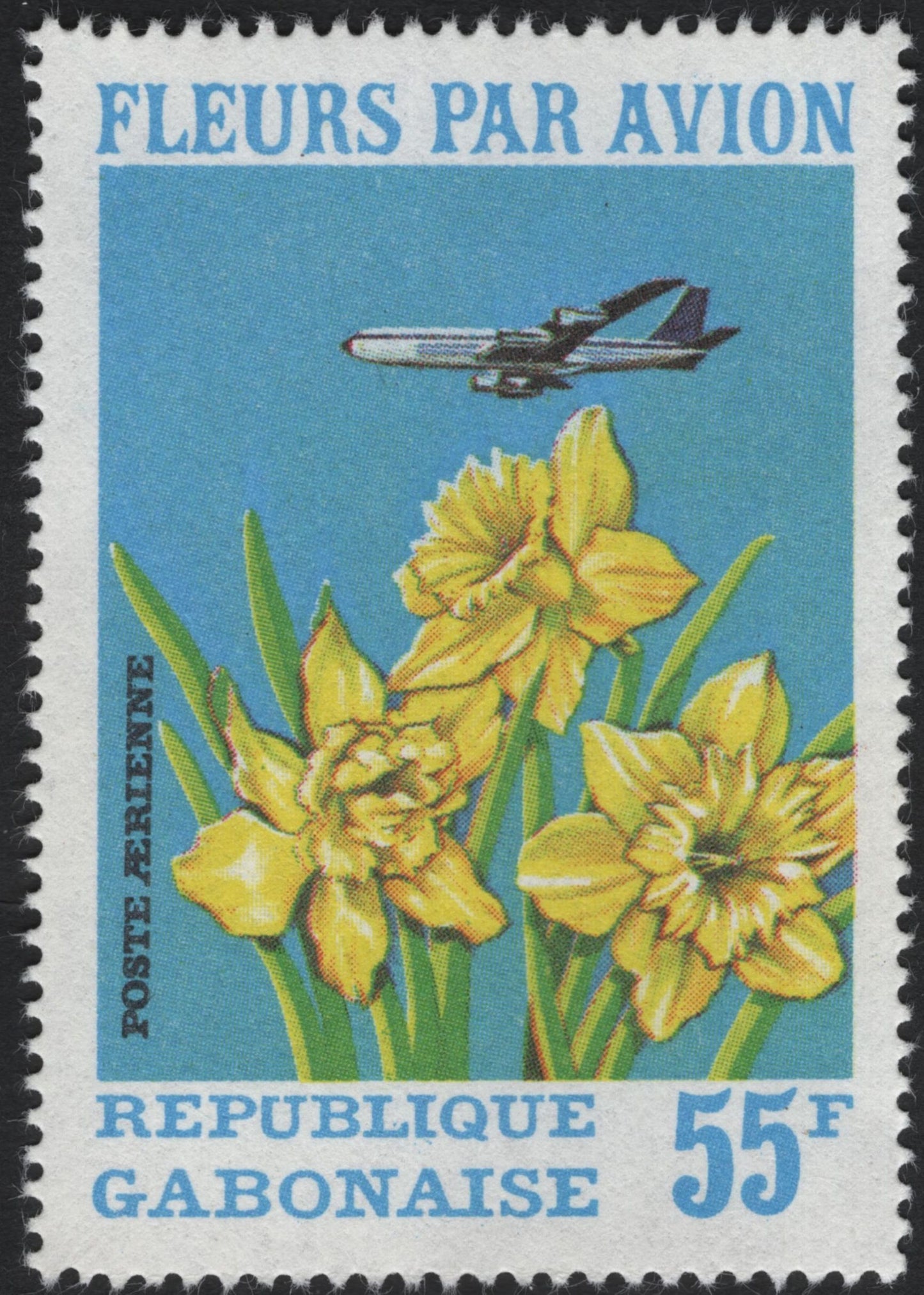 SCG5938 - Gabon 1960s “Fleurs par Avion” Airmail Stamp Set