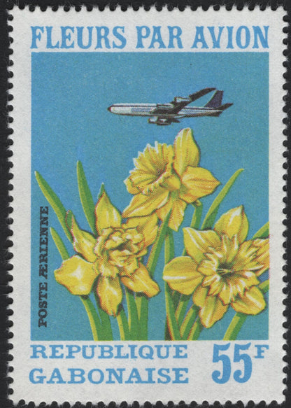 SCG5938 - Gabon 1960s “Fleurs par Avion” Airmail Stamp Set