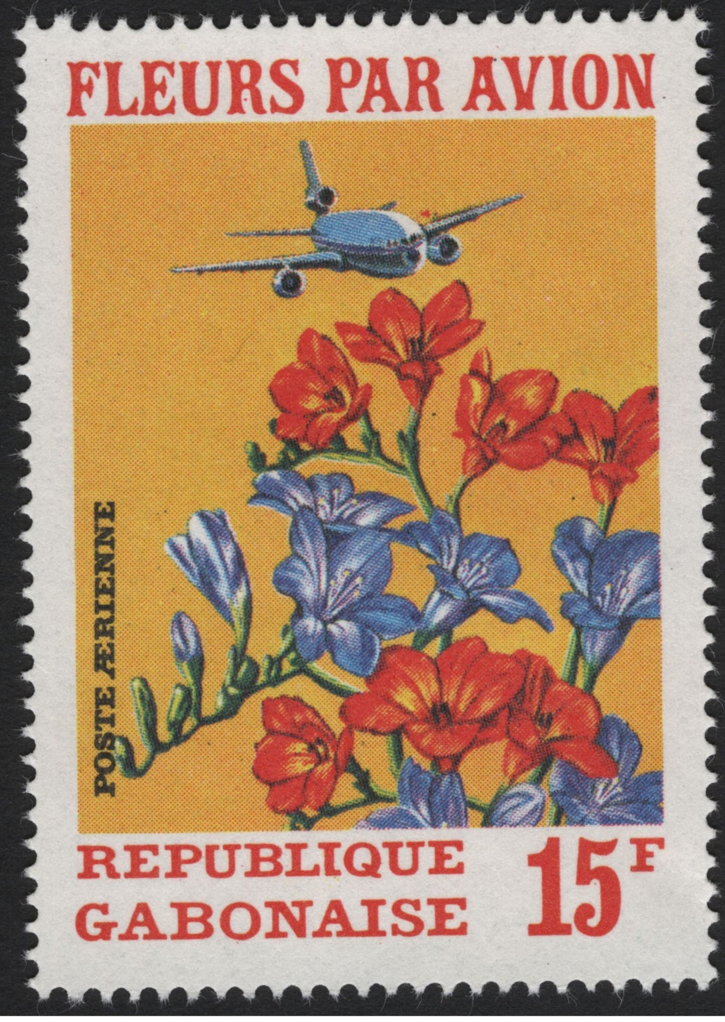 SCG5938 - Gabon 1960s “Fleurs par Avion” Airmail Stamp Set